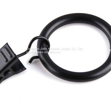Black Matte Metal Curtain Rings With Clips (1 photo-4