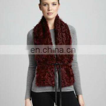 curly lamb fur vest /tiger's eye