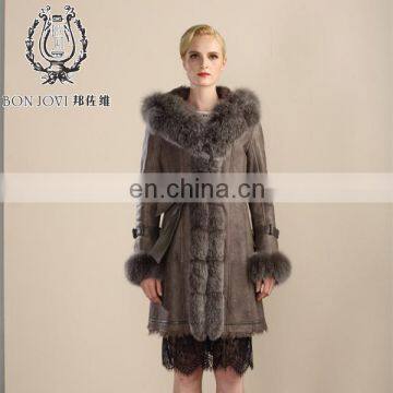 Genuine Sheep Leather Fur Coat Stylish Double Face Fur Jacket Winter Warm Fashion Fur Dress