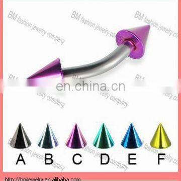 Stainless steel eyebrow jewelry titanium spike body piercing jewelry