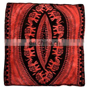 Indian 2017 Pure Cotton Elephant Mandala Cushion Cover Pets Pillow Cover Square Ottoman Poufs Floor Pillow Case photo-2