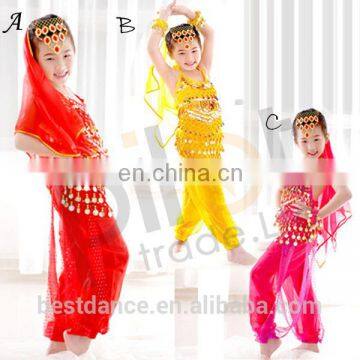 BestDance kids bellydance costume wear india belly dance costume wear bra tops, belt and pants OEM