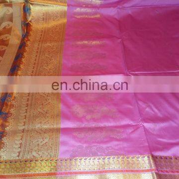 Women's Dress Saree Zari Work Pallu Silk Sari Wedding Indian Dress photo-3