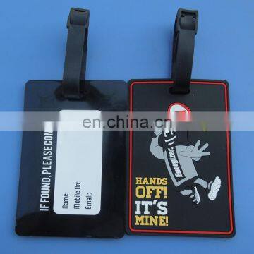 Durable customized 3d design pvc luggage tag for travelling