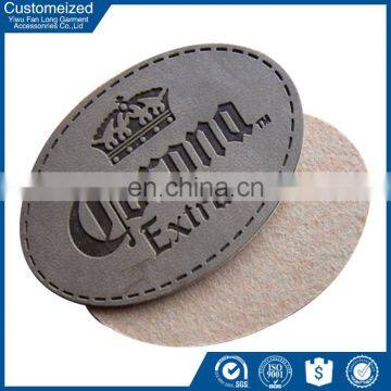 custom jeans metal leather label