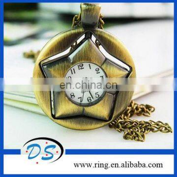 New Design Five Point Star Copper Plating Pentagram Key Chains With Watch