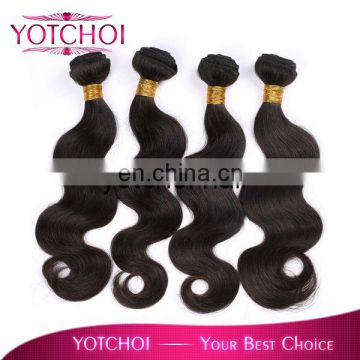 Hot selling double weft natural color body wave brazilian hair