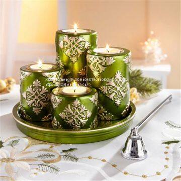 European-style Retro Creative Set With Four-ceramic Candlestick Christmas Decoration Household Crafts Decoration Items photo-2