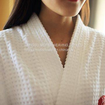 Bathrobe Suppliers Hotel White Waffle Women Robes Wholesale photo-3