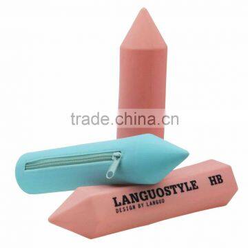 different shape silicone pencil case, oem silicone pencil bag, silicone pencil pouch from huizhou
