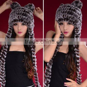 Warm rex rabbit fur hat