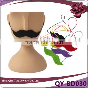 wholesale beautiful color mini party fake handlebar beard moustache with elastic for ladies