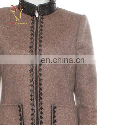 Ladies Cashmere Wool Blend Long Coat Overcoat photo-4