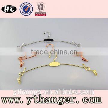 top quality fashion style metal wire shiny color lingerie hanger