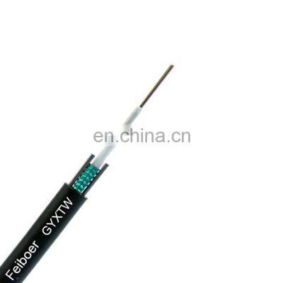 High srength GYXTW 4 core fiber optic cable price per meter with wooden drum metal cable wire for duct aerial application