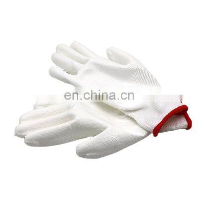 White Washable PU Dipped Nylon Gloves Better Grip PU Coating Gloves