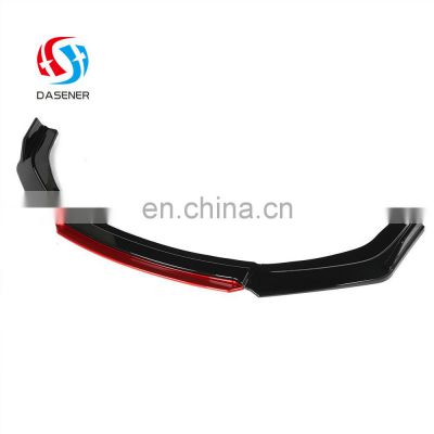 Cheap Factory Price Glossy Black+Red Universal Front Bumper Lip For Hyundai VERNA 2010-2020