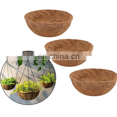 Round Coconut Fiber Alternative Lined Indoor Storage Modern Mini Hanging Outdoor Plant Basket