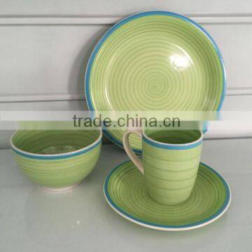 Round Striped Stoneware Dinner Set, Tableware Dinner Set, China Supplier Handprinted Stoneware photo-2
