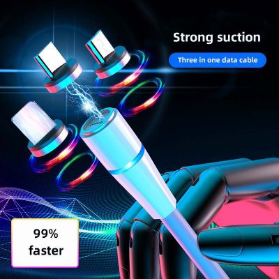 New design Magnetic 3 in 1 Fast Micro Type C Magnetic Charging Cable For Mobile phone