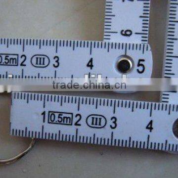 Plastic folding ruler with key chain key ring for promotion item