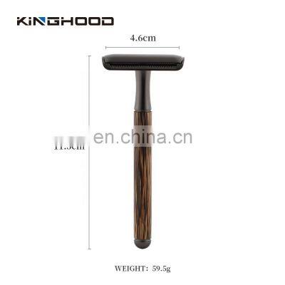 Bamboo Wood Handle Shaving Safety Razor Double Edge Safety Razor Christmas Present photo-4