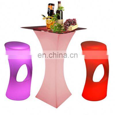 Table DJ Led /wholesale Glowing Led Bar Metal Base Tables and Chairs Set, Light up High Bar Cocktail Furniture Set