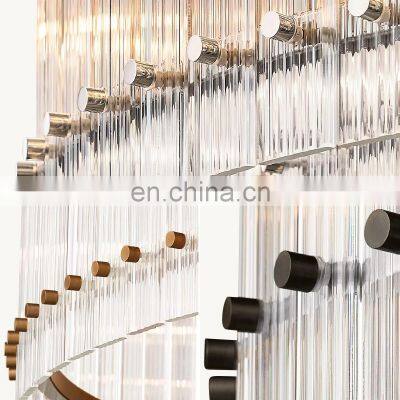 Modern Industrial Style Rivet Crystal Piece Chandelier Lighting Fixture for Living Room Kitchen Island Dining Room Foyer Lobby