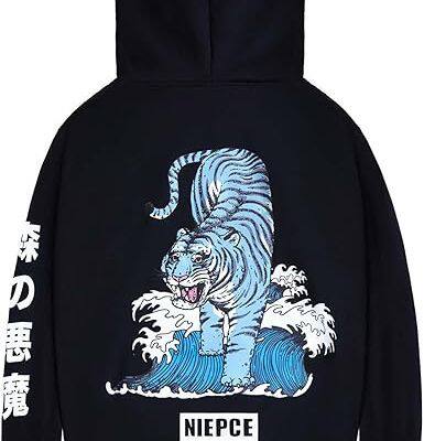 Japanese Streetwear Tiger Graphic Hoodies for Men