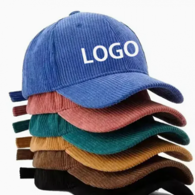 Vintage Dad Hat Custom Logo 6 Panel Corduroy Blank Sport Baseball Cap