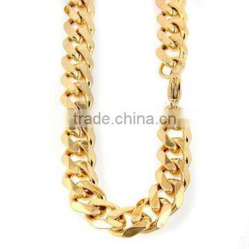 9mm Gold Ip Plate Cuban Link, Heavy Stainless Steel Cuban Link Chain