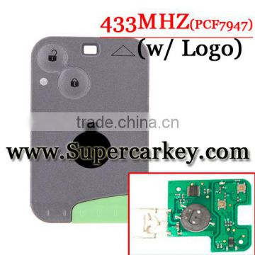 Best quality 2 Button Smart Card With Blade for Renault Laguna