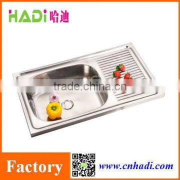 single bowl stainless steel kitchen sink with drain board HD7544B