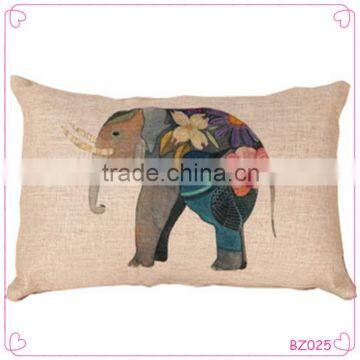 Best quality custom beautiful elephant printed pillow charming decoration pillow