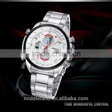 MIDDLELAND alloy case japan quartz movement men watch luxury ,stainless steel bracelet