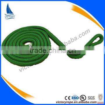 1/2'' Green Nylon Double Braided Dock Line Rope with Spliced Eye for Marine Supplies                        
                                                Quality Choice