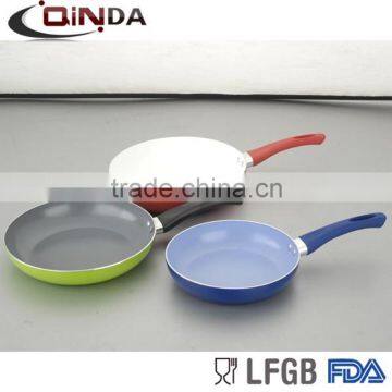 Heat resistant colorful painting frying pan with ceramic coating QD-FC008