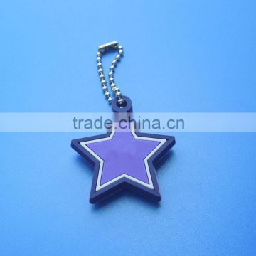 soft pvc Christmas decorative star shape pvc keychains