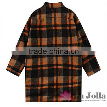 2016 Fashion New coltsfoot han edition loose classic grid female cotton coat to keep warm coat 192