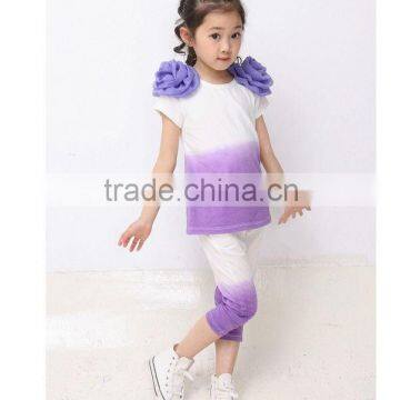 B2W2 kids casual sets, big children sport suits, girl flower suits