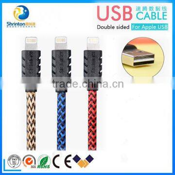 Highly pratical Nylon USB cable data cable mobile charger for Micro&Apple