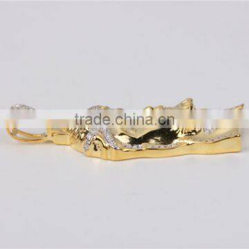 Wholesale Price Cheap Double Gold Plating Micro Pave Mini Jesus Piece Pendant Hip Hop photo-2
