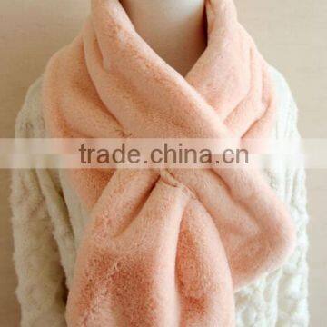 Korea Fashion Plush Plain Lady Fur Scarf Woman Neck Warmer photo-6