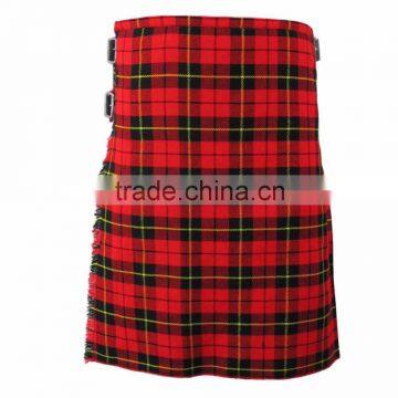 Scottish Wallac Tartan Casual Kilt Made Of Fine Quality Tartan Fabric