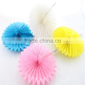 Wholesale Colorful Wedding Party Decoration Honeycomb Tissue Paper Fan