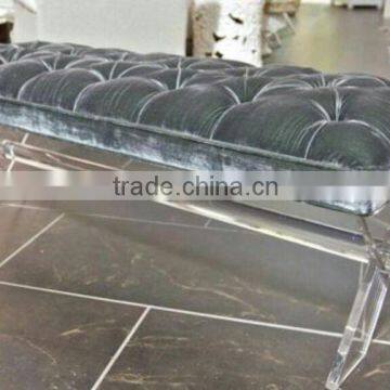 Comfortable acrylic living room long sofa chair