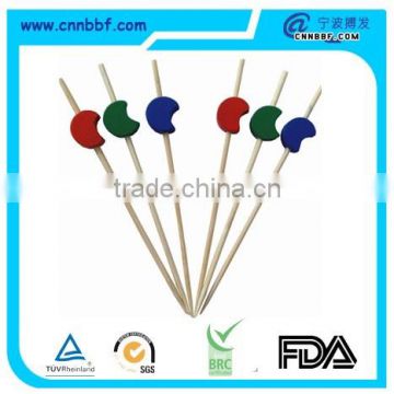 Disposable decorate bamboo stick moon shape bamboo skewers