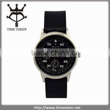 Fancy Stainless Steel Lady Watches S/S Plating Sports Watch With black silicone strap