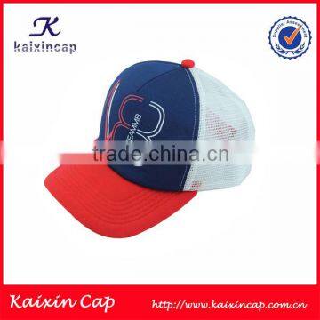 Wholesale Black Puff Embroidery Curved Brim 6 Panel Trucker Hat photo-2