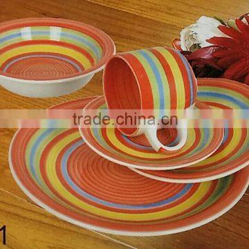 30 Pcs Hand-painted Ceramic Stoneware Dinnerware Set, 30pcs Ceramic Dinner Set for Chile photo-5